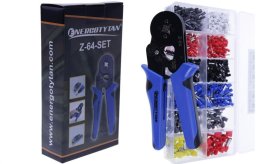 Zaciskarka do tulejek izolowanych i nieizolowanych z zestawem tulejek 1200 sztuk / 0,25-10 mm2 / Z-64-SET