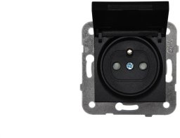 Panasonic NOVELLA Gniazdo z klapką IP44 z/u czarne 92105570M