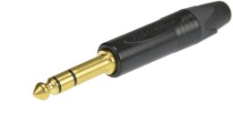 NEUTRIK Wtyk instrumentalny Jack 6,3mm Stereo na kabel do 7,0mm pozłacany czarny NP3X-B