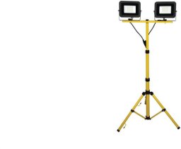 Naświetlacz 2x20W LED 3600lm, 4000K, IP65 1,5m przewód gumowy, na statywie / 47009