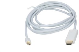 Kabel mini Displayport 1.2 / HDMI 4K@30 (wtyk / wtyk) biały 3m
