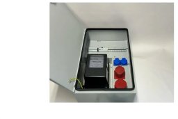 IP54 Metalowa rozdzielnica ścienna CEE 32A 16A 2x230V z bezpiecznikami HAGER FI / Licznik energii RB4
