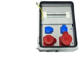 IP54 CEE 32A 16A 2X230V Metalowa rozdzielnica ścienna z bezpiecznikami HAGER 94H-3