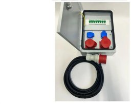 IP54 Metalowa rozdzielnica ścienna CEE 32A 16A 2x230V z bezpiecznikami Kabel 5m 94V-7