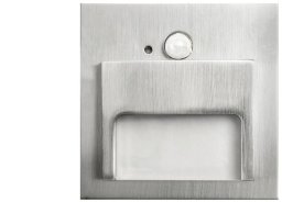 Oprawa Ontario PIR satyna 1,5W zimna 12V DC 9 led smd 3014 kwadrat do puszki fi 60 z czujką ruchu PIR