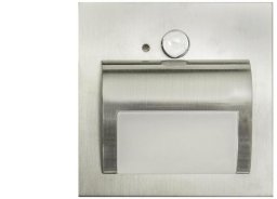Oprawa Beryl PIR szczotkowana ciepła 3000K 1,5W 12V DC 9 led smd 3014 kwadrat do puszki fi 60 z czujką ruchu PIR