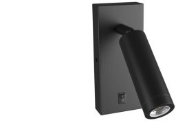 Oprawa MADARA SLIM MR11 SWITCH KINKIET 230V IP20 38x95 + baza140x60x25 CZARNY z włącznikiem