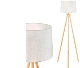 Lampa Stojąca Podłogowa Stołowa E27 Trójnóg z Abażurem Beżowa z Regulacją Wysokości Clara Lumiled