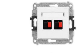 MINI Mechanizm gniazda głośnikowego podwójnego biały mat 25MGG-2