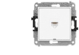 ICON Mechanizm gniazda komputerowego pojedynczego 1xRJ45, kat. 5e, 8-stykowy, bez pola opisowego biały mat 25IGKBO-1