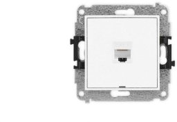 MINI Mechanizm gniazda komputerowego pojedynczego 1xRJ45, kat. 6, 8-stykowy, bez pola opisowego biały mat 25MGKBO-3