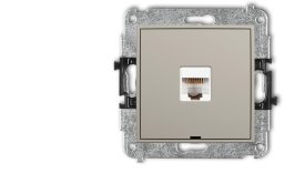 Karlik MINI Mechanizm gniazda komputerowego pojedynczego 1xRJ45, kat. 5e, 8-stykowy, bez pola opisowego taupe 60MGKBO-1