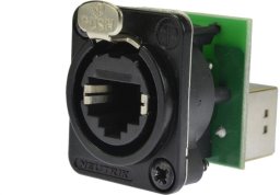 NEUTRIK Gniazdo tablicowe panelowe RJ45 8P8C kat.5e Łącznik sieciowy NE8FDP-B