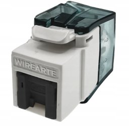 Moduł keystone z wbudowaną identyfikacją LED RJ45 UTP kat.6A nieekranowany beznarzędziowy czarna klapka zabezpieczająca WireArte