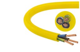 Przewód zasilający sterowniczy elastyczny PUR H07BQ-F 3x2,5 żółty Elektrokabel /100m/