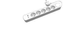 Plastrol Przedłużacz stały 5x z włącznikiem oraz gniazdami USB A USB C 3m PS-570WS+USBA+USBC/3 E W-30004