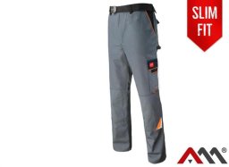 Spodnie robocze ochronne do pasa PROFESSIONAL GREY szare Rozmiar 64