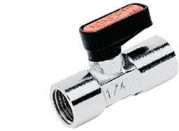 Zawór kulowy Ghilux mini R 3/8 GW/GW, PN20, gwintowany, mosiądz niklowany, PTFE /NBR