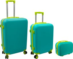 Suitcase set 3 pcs. 60L (42x25x64cm) + 43L ( 36x23x56cm) + 15L (24x17x33cm) green 8000303316398