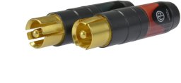 Neutrik Wtyk RCA Cinch HQ na kabel do 7,3mm pozłacany czarny NF2C-B/2 Komplet 2 sztuk (czarny + czerwony) (0001-00015-54864)