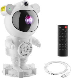 Projektor LED gwiaździstego nieba Astronauta, z Bluetooth - biały