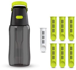 Butelka filtrująca Dafi SOLID 0,5 limonkowa zbiornik czarny 7 filtrów