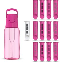 Butelka filtrująca Dafi SOLID 0,5 flamingowa barwiona z 13 filtrami