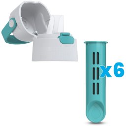 Dafi Zakrętka i 6 Wkładów do Butelki Filtrującej SOFT i SOLID Turkusowy