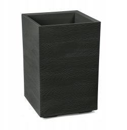 Kwietnik KARO 400x400x600 deska recycled - czarny LA890-04 LAMELA
