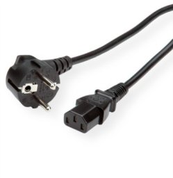 Kabel zasilający Roline Kabel zasilający ROLINE, proste złącze IEC, czarny, 3 m