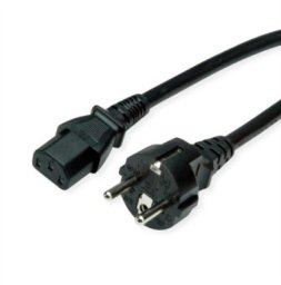 Kabel zasilający Roline Kabel zasilający ROLINE, proste złącze IEC, czarny, 3 m