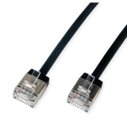 Roline ROLINE U/FTP Data Center Patch Cord Cat.6A (Class EA), LSOH, Slim, Ultra Short Connector, czarny, 0,5 m