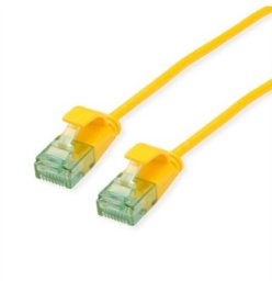 ROLINE RM UTP Data Center Patch Cord Cat.6A (Class EA), wąski, żółty, 0,15 m