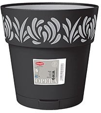 Puku pods ar paliktni Gaia O15x15cm melns 8003507883031