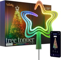 Twinkly Tree Topper  RGB  76 LED  USB-C  balta - Viedas gaismas egles galotnes rotajums