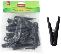 Baby Art Klamerki plastikowe 20 sztuk czarne (8032638011310)