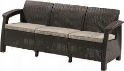 Darza divans trisvietigs Corfu Love Seat Max bruns 8711245158297