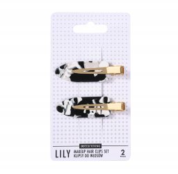 Sister Young LILY Klipsy do Włosów do Makijażu Black and White, zestaw 2 Sztuki