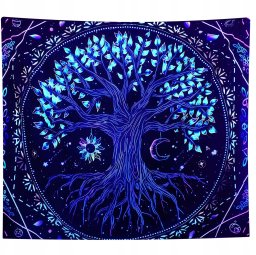 Dekoracja ŚCIENNA UV OBRAZ Fluorescencyjny GOBELIN ODBLASK 150cm XXL Drzewo