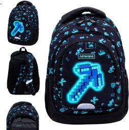 Plecak szkolny Minecraft Dark Pixel AB330 3 komorowy 20l ASTRABAG