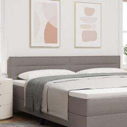 Wezgłowie z liniowym wzorem taupe 200 cm z tkaniny