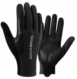RockBros Rękawiczki rowerowe Rockbros wiosna/lato/jesień, pełne, rozmiar: XXL - czarne