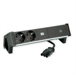 BACHMANN DESK2 ALU BLACK 2xstyk ochronny USB C, ładowarka USB 60W 0,2m GST18