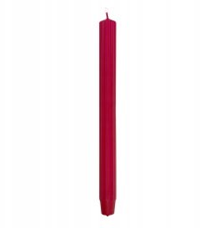Świeca stołowa długa ryflowana DONAU HOME, 25x300 mm, 4 szt., czerwona