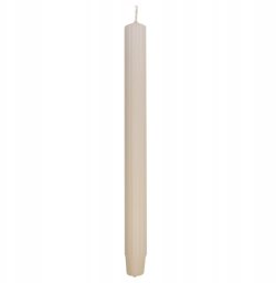 Świeca stołowa długa ryflowana DONAU HOME, 25x300 mm, 4 szt., kremowa