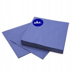 Aha Serwetki AHA, 3-warstwowe, składanie 1/4, 33x33cm, 20 szt., granatowe