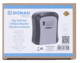 Skrytka na klucze DONAU TECH, 115x95x40 mm, czarno-srebrna