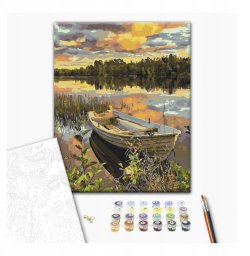 Malowanie po numerach BRUSHME, 40x50 cm, łódź w powodzi, 1 szt., w pudełku