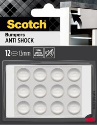 Odbojniki wygłuszające SCOTCH, samoprzylepne, okrągłe, 13mm, 12 szt., przezroczyste