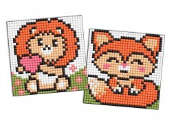 Diamentowa mozaika na magnesie IDEYKA, 9x9 cm, kids, czerwone zwierzęta, 2 szt.